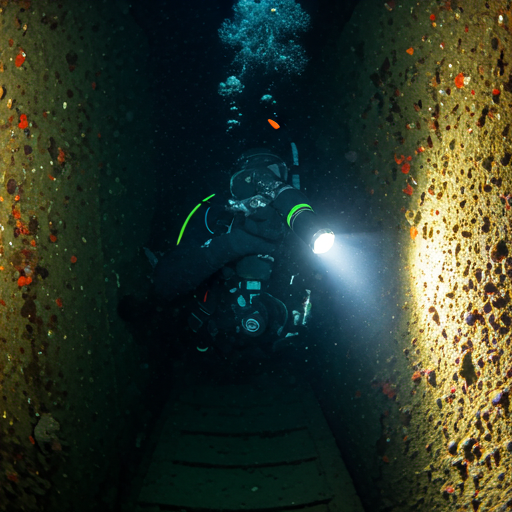 Technical diver descending